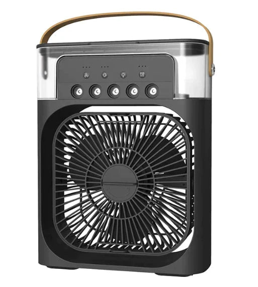 Compact personal fan delivers cool mist, making it an essential summer gadget