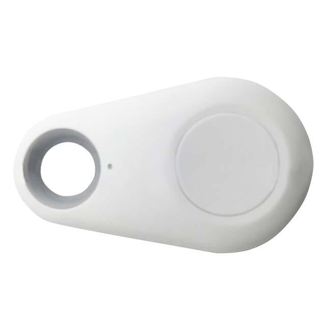 Mini pet GPS tracker attached to a dog collar, showing real-time location on a smartphone app.