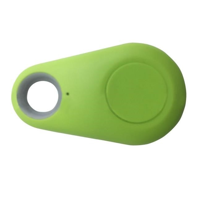 Packaging for the mini pet GPS tracker, featuring keywords like real-time, waterproof, and pet safety.