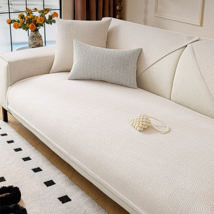 Elegant chenille sofa cover, machine washable and scratch resistant, ideal home decor