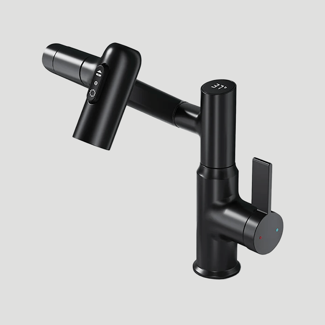 High-tech 360° swivel universal faucet with LED temperature indicator, a perfect modern fixture.