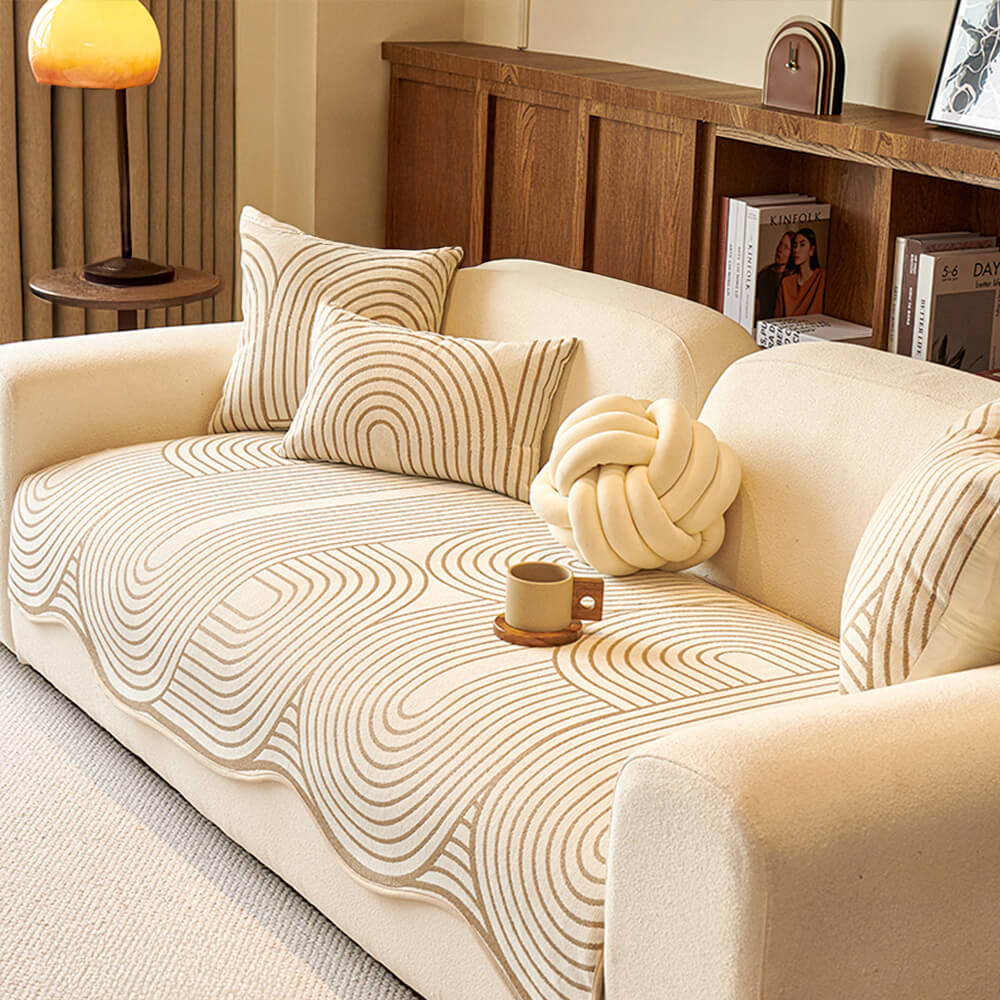 Soft-touch modern abstract chenille sofa protector, an ideal choice for comfortable and stylish living.
