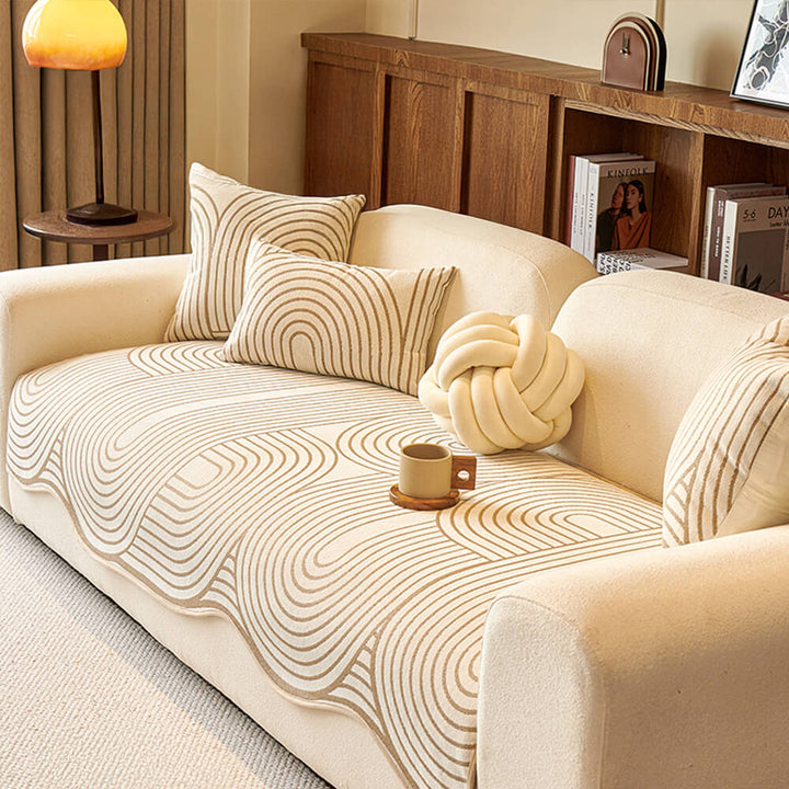 Soft-touch modern abstract chenille sofa protector, an ideal choice for comfortable and stylish living.