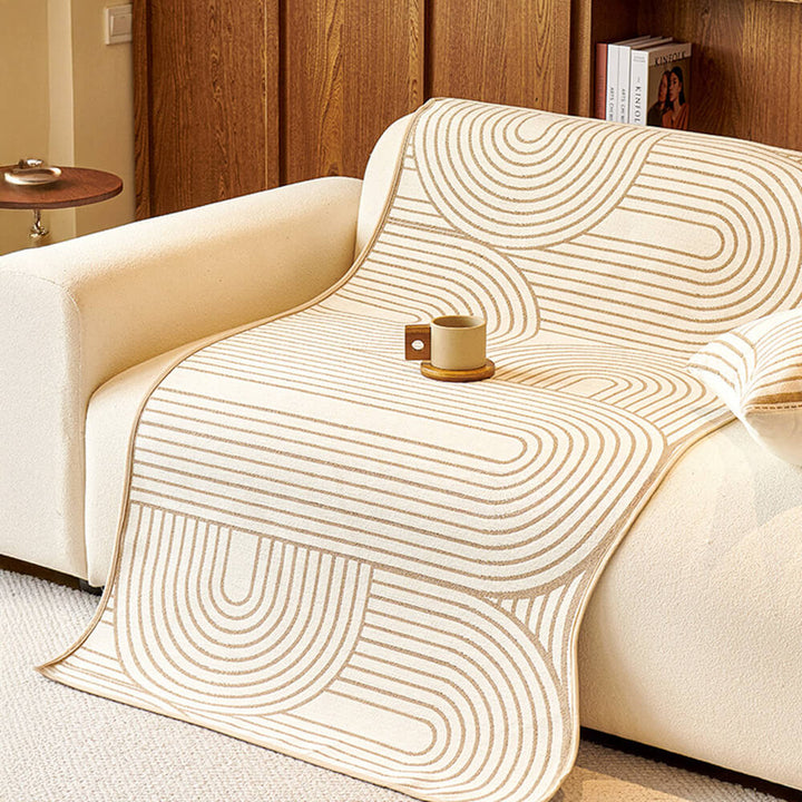 Pet-friendly modern abstract chenille sofa protector, adding a touch of elegance to living spaces.