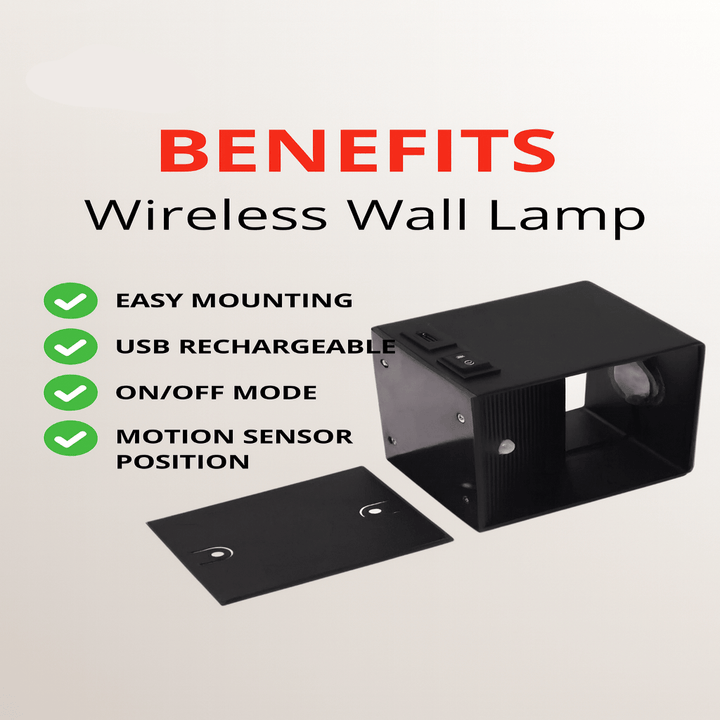 Wireless LED wall sconce providing adjustable light in a modern bedroom, perfect for reading & ambient glow.