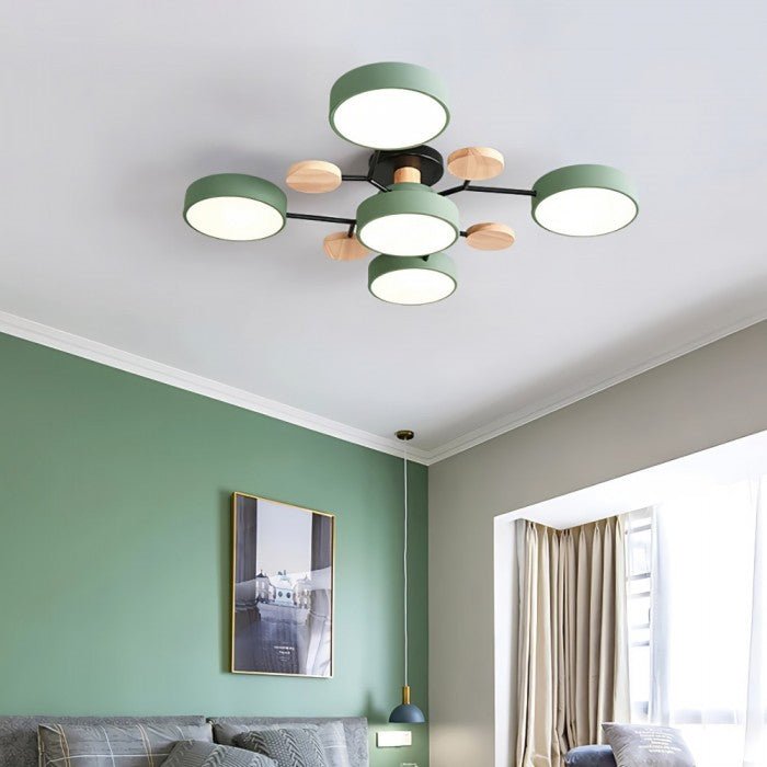 Bright LED branching ceiling light, modern Nordic design, illuminates large spaces efficiently.