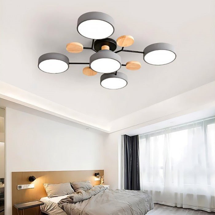 Stylish Nordic branching LED fixture, modern ceiling light, combining form and energy-efficient function.