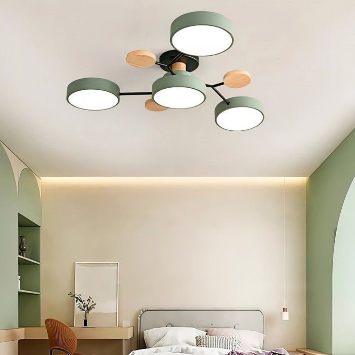 Nordic design LED fixture, modern branching ceiling light, perfect for interior lighting.