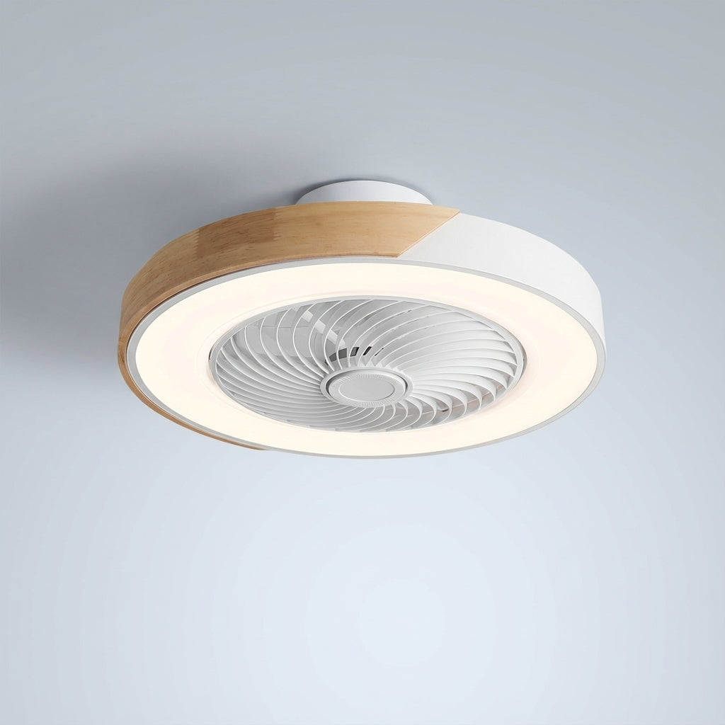Breezora LED ceiling fan light, dimmable ambient lighting, quiet, remote control, modern design fixture.