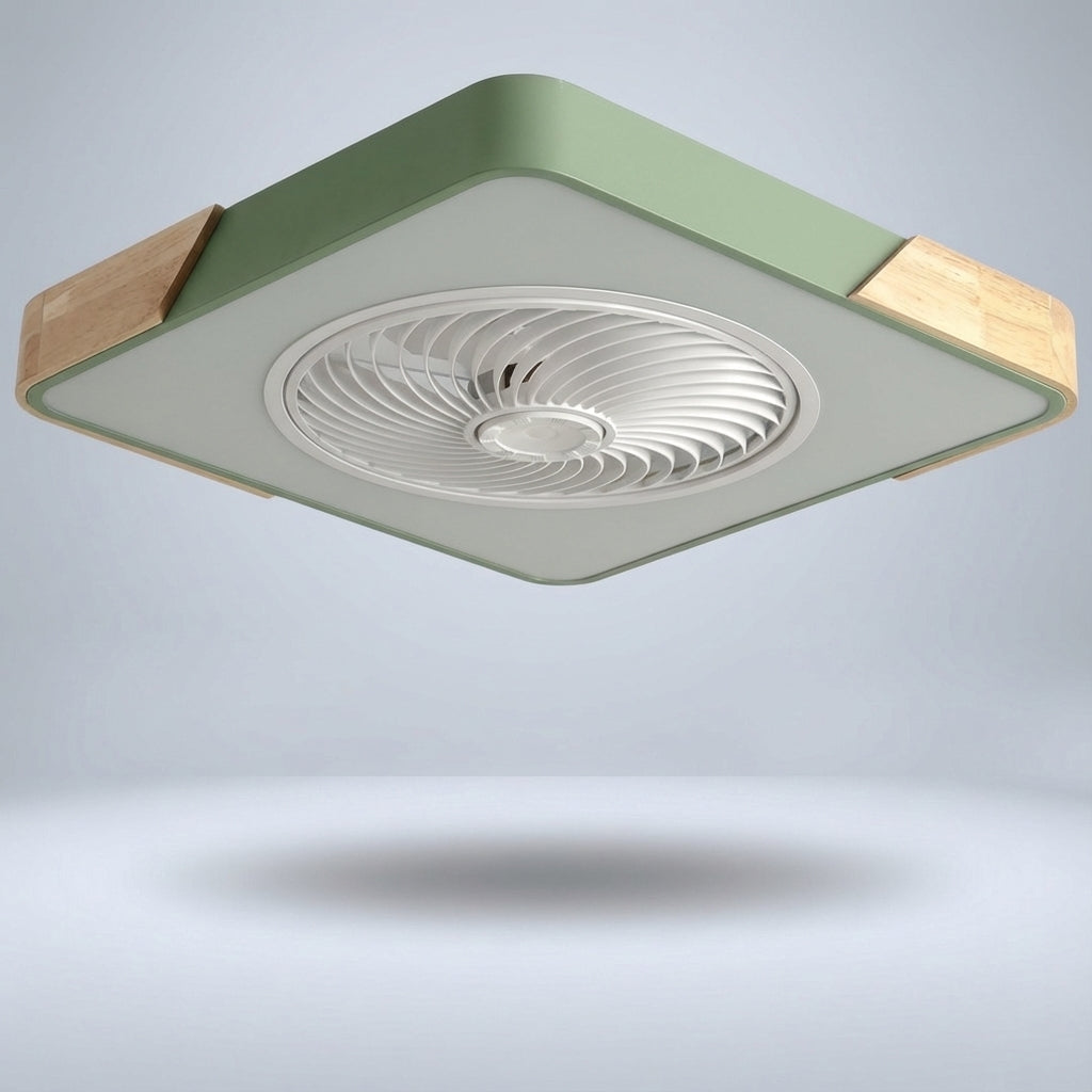Dimmable Breezora LED ceiling fan with silent motor, remote control, and integrated light for modern homes.