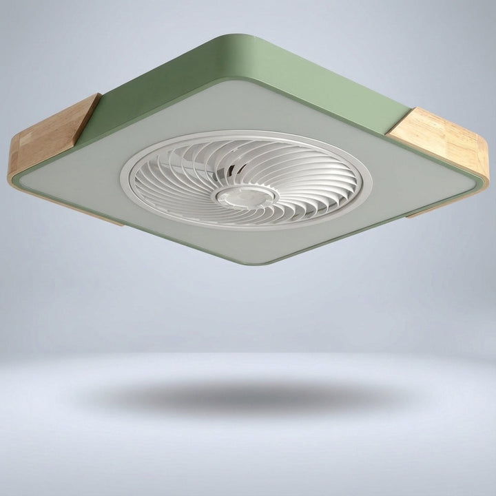 Dimmable Breezora LED ceiling fan with silent motor, remote control, and integrated light for modern homes.