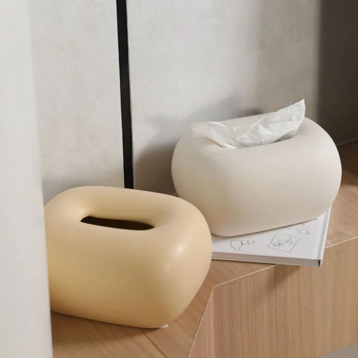Modern ceramic tissue box cover, stylish home decor for living room & office.