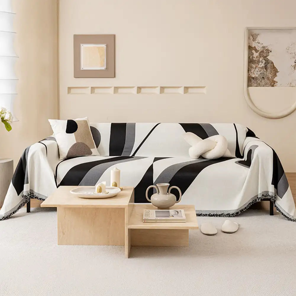 Pet friendly chenille sofa cover, universal fit, protects upholstery, ideal for active homes