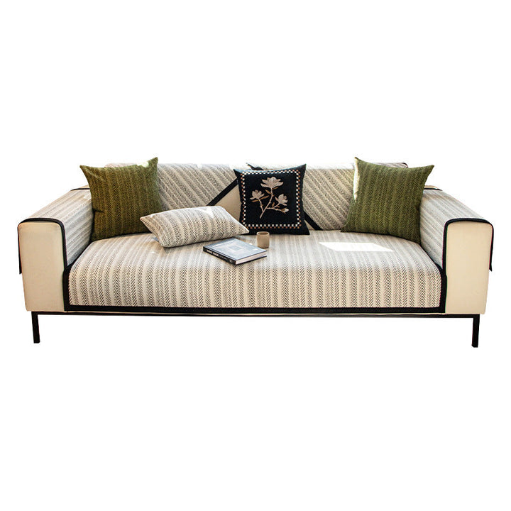 Chenille sofa cover for furniture protection, easily washable and suitable for any couch type.