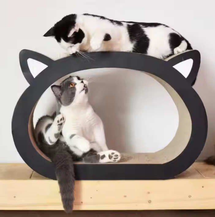 Large cat scratcher and lounger, a contemporary pet furniture piece for feline play and rest