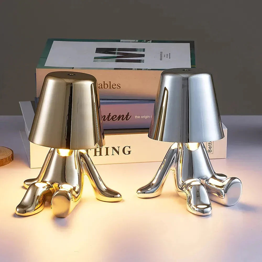 Modern decorative table lamp with soft ambient LED lighting, perfect for home decor.