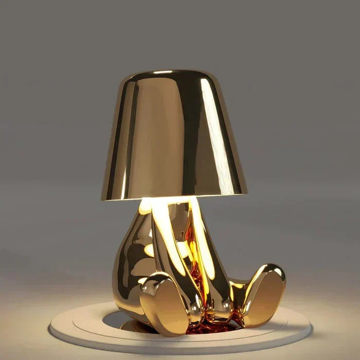 Modern bedside table lamp, elegant and functional, with gentle ambient LED light.