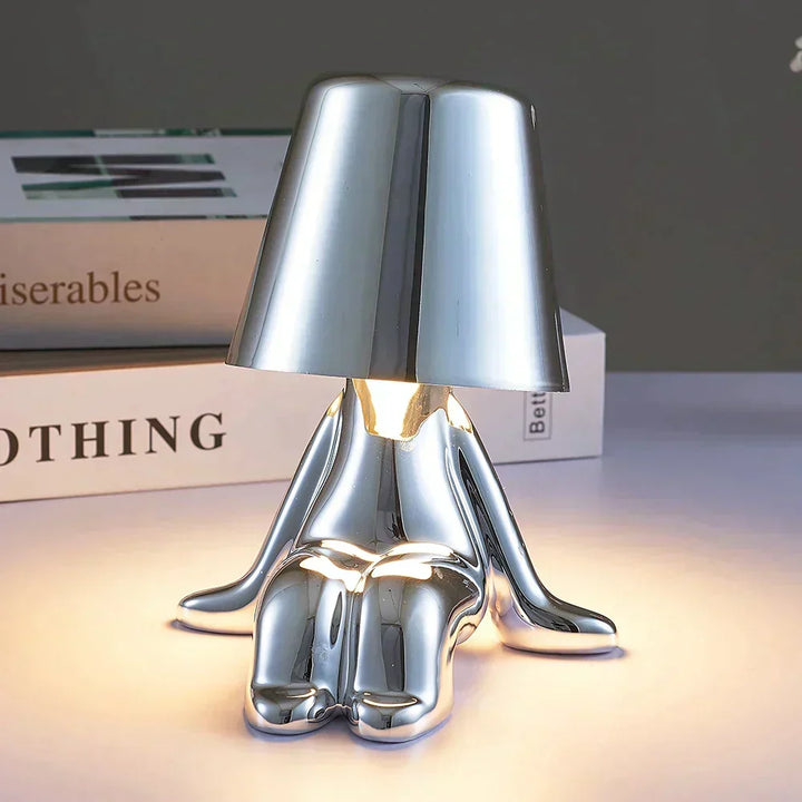 Elegant modern table lamp with soft ambient lighting, complements contemporary spaces.