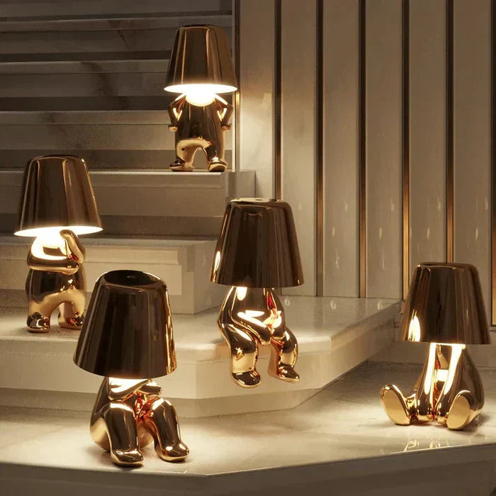Stylish bedside LED lamp, rechargeable & cordless, offers perfect ambient reading light.