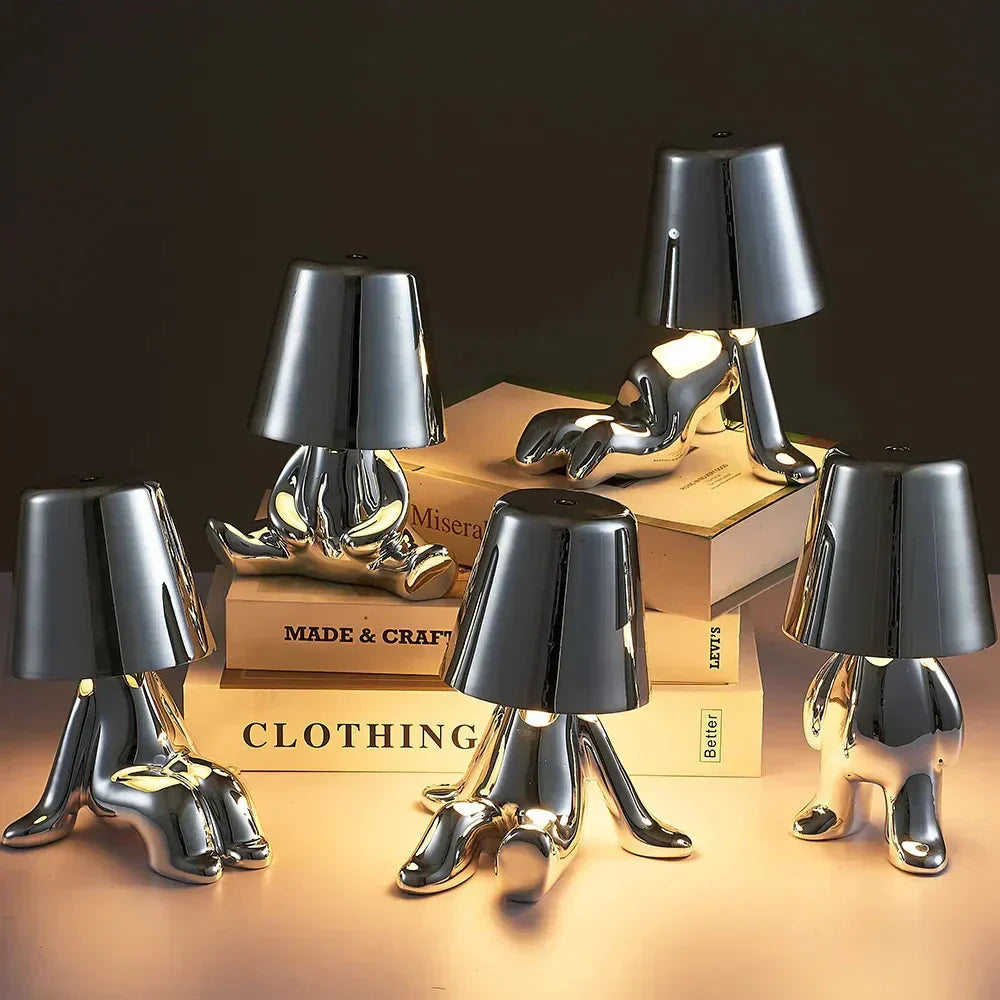 Minimalist modern table lamp with ambient LED light, a chic home decor accent.