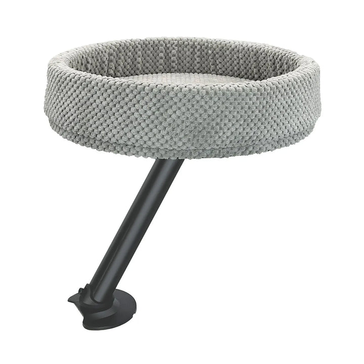 Contemporary desk cat bed in a light wood finish with a plush interior, ideal for modern pet homes.
