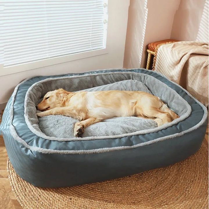 Easy clean elevated pet bed, modern design bolster with supportive sides for dog's cozy retreat
