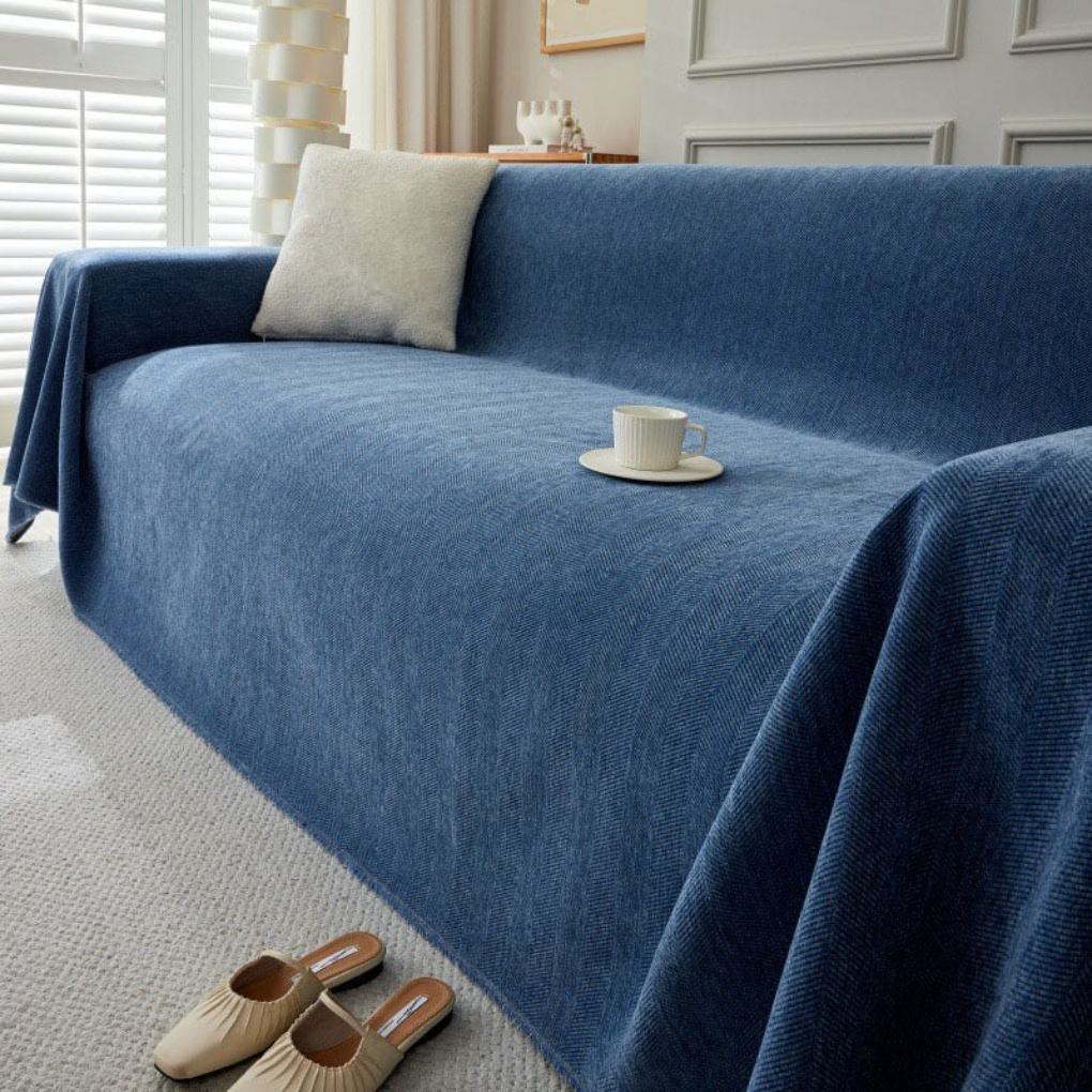 Unisex modern geometric sofa cover, close-up of texture, durable furniture protector
