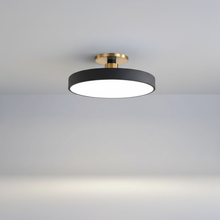 Nordic style semi-recessed LED ceiling light, perfect for soft ambient kids room & modern bedroom lighting.
