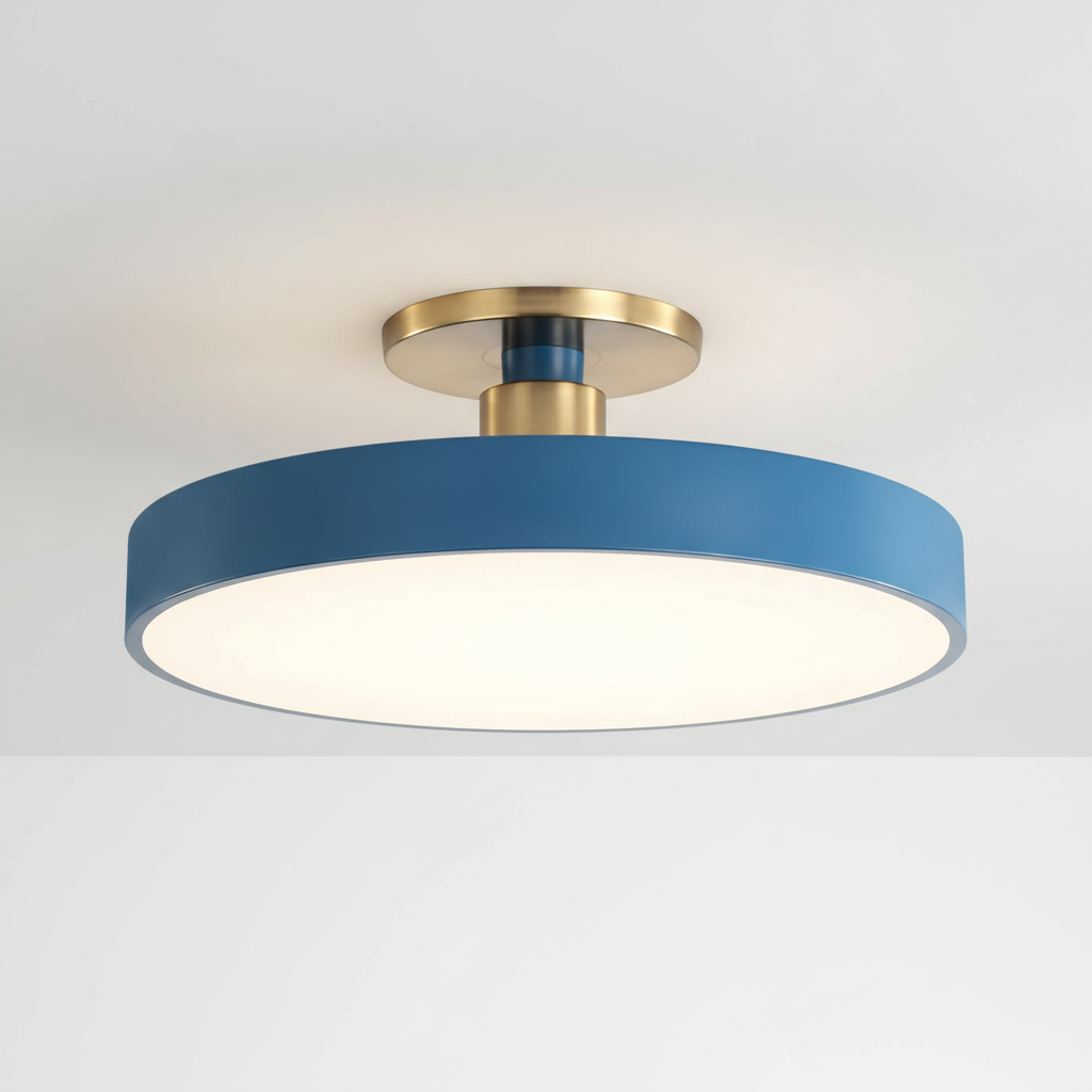 Versatile semi-recessed LED ceiling light, Nordic style, with soft, glare-free ambient light for home decor.