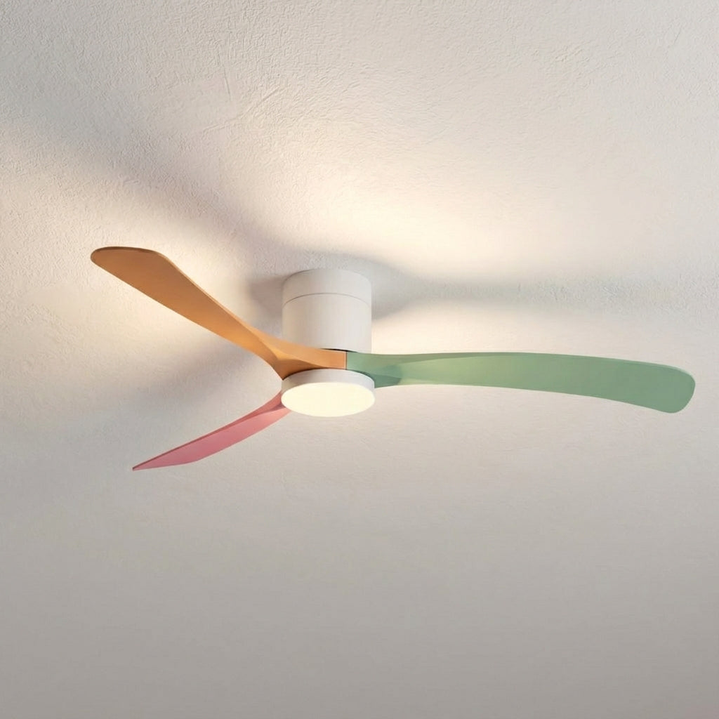 Quiet modern LED ceiling fan with convenient remote control for easy indoor lighting adjustments.