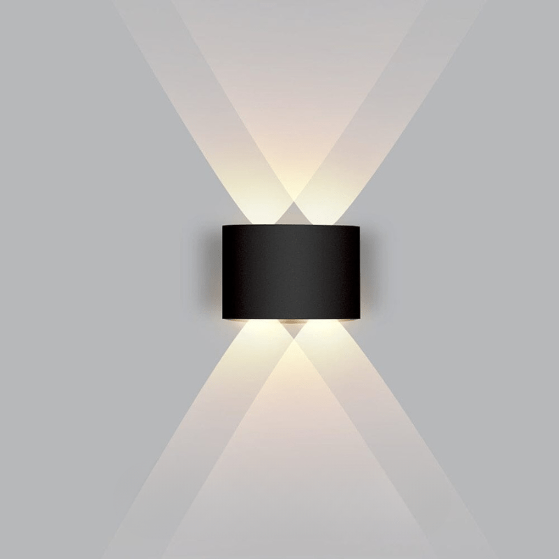 Contemporary LED wall light, perfect for outdoor decor, garden, and home exterior lighting.