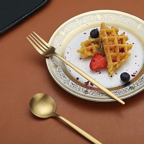 Matte black elegant cutlery for contemporary dinnerware. Modern kitchen essentials.