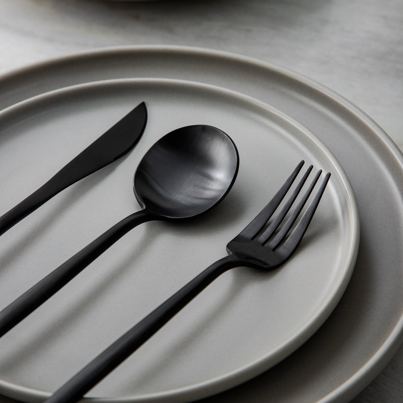 Elegant gold flatware for stylish home decor and entertaining. Luxury tableware.