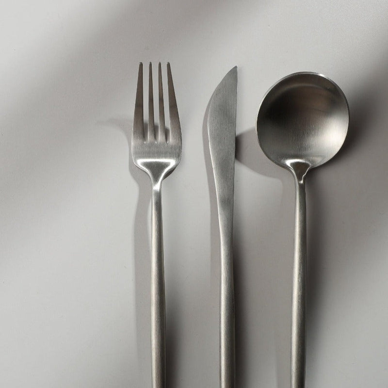 PureSet minimalist flatware, an essential for every modern home. Dining cutlery.