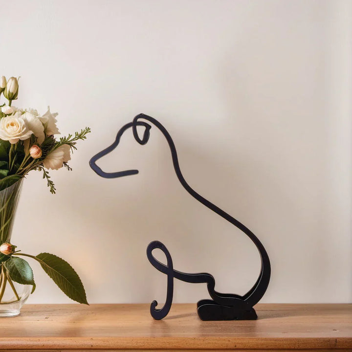 Geometric cat decor, matte black finish, a modern pet lover's addition