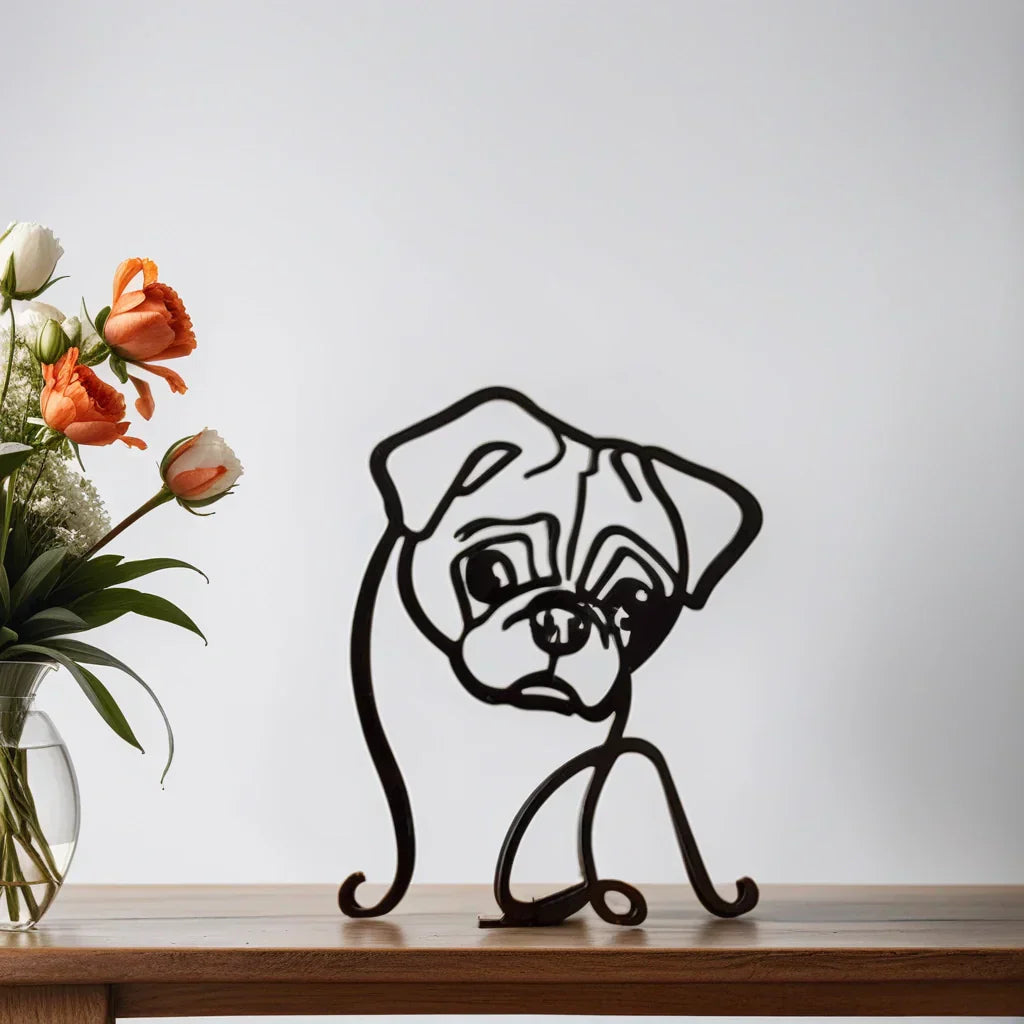 Chic black cat statue, abstract art, minimalist pet-themed decor for any room