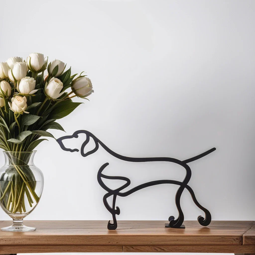 Contemporary cat animal figurine, black finish, ideal for modern home decor