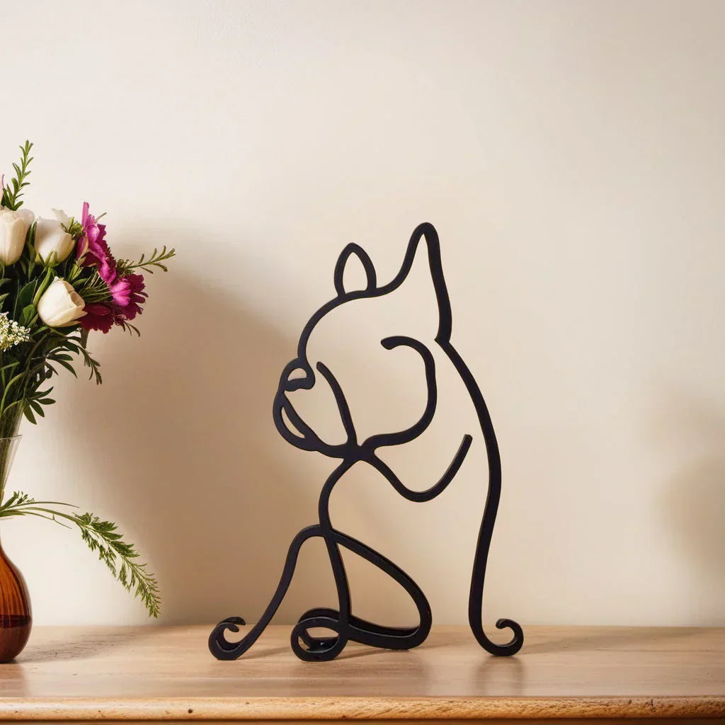 Abstract dog breed sculpture, matte finish, perfect pet decor for office or home