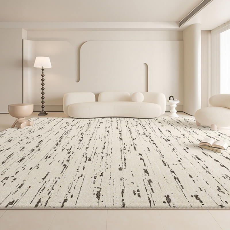 Close-up of luxurious faux cashmere modern area rug texture, stain resistant & soft