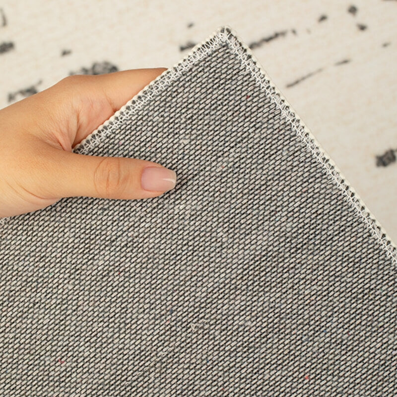 Geometric pattern on a modern plush faux cashmere area rug, durable & stain resistant
