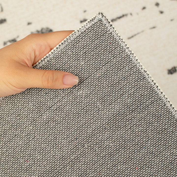 Geometric pattern on a modern plush faux cashmere area rug, durable & stain resistant