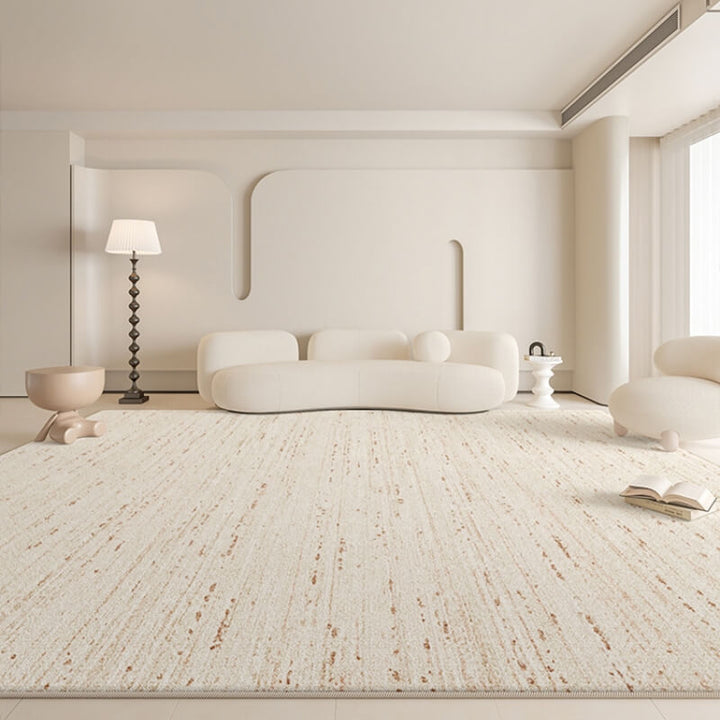 Detail of the thick pile of a modern faux cashmere rug, soft underfoot & non-slip