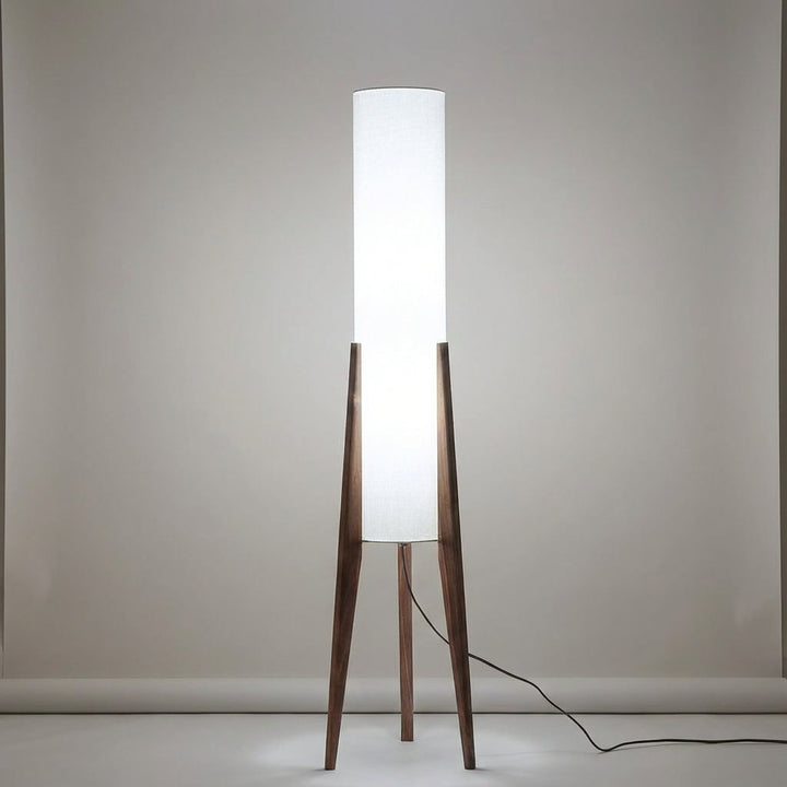 Elegant Havenara Scandinavian wood floor lamp, modern design for ambient living room lighting.