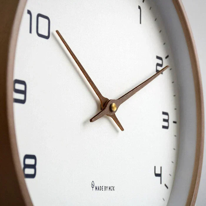 Solid wood wall clock, silent mechanism, perfect modern home decor piece with a natural aesthetic.