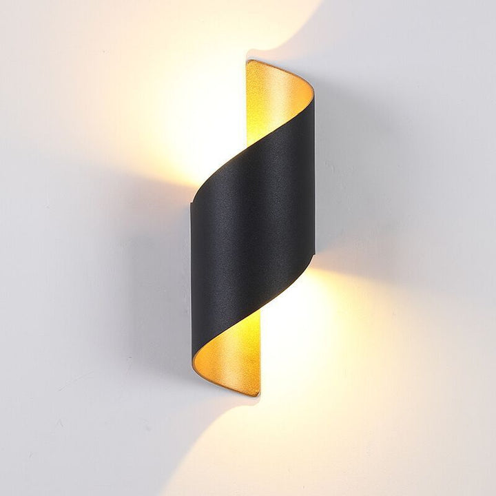 Architectural Spiral LED Wall Light, enhancing modern building exteriors and interiors.