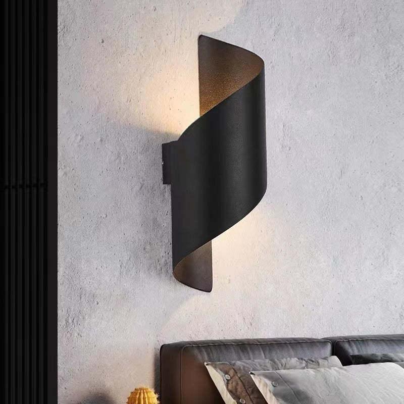 Dynamic Spiral LED Accent Light, adding artistic flair to any modern wall in home or office.