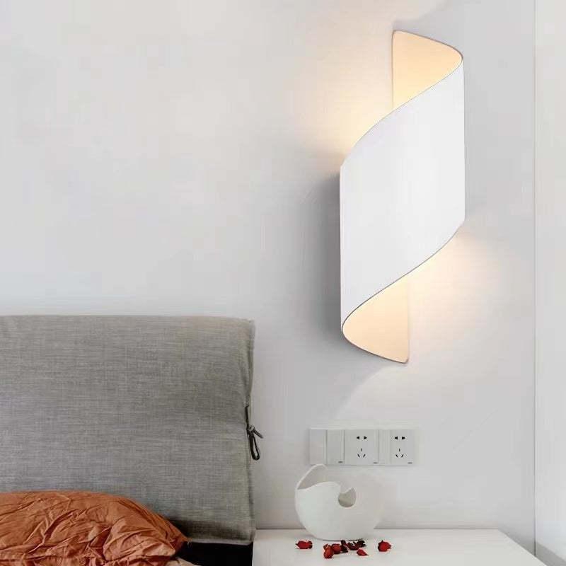 Durable outdoor Spiral LED Wall Light, ideal for contemporary garden and patio lighting.