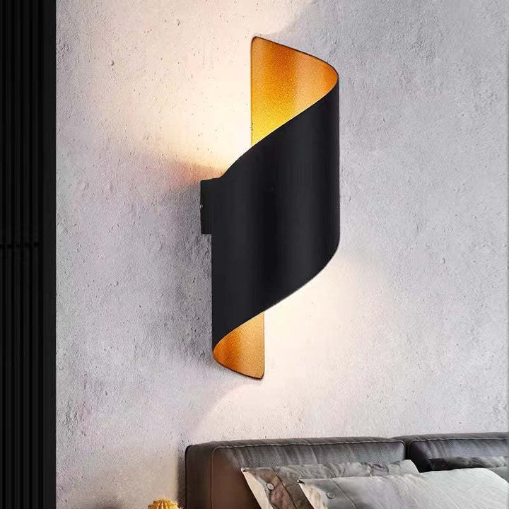 Illuminated TwistLight Modern Spiral LED Wall Sconce, perfect for entryways & corridors.