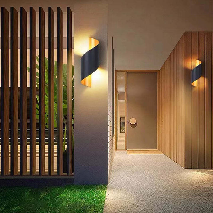 Artistic TwistLight Spiral LED Wall Light, unique design enhances any modern room.