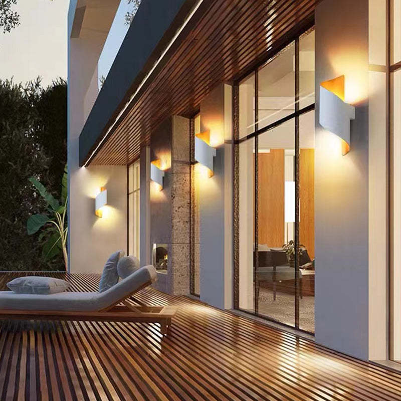 Energy-efficient Modern Spiral LED Wall Light, bright contemporary indoor/outdoor accent.